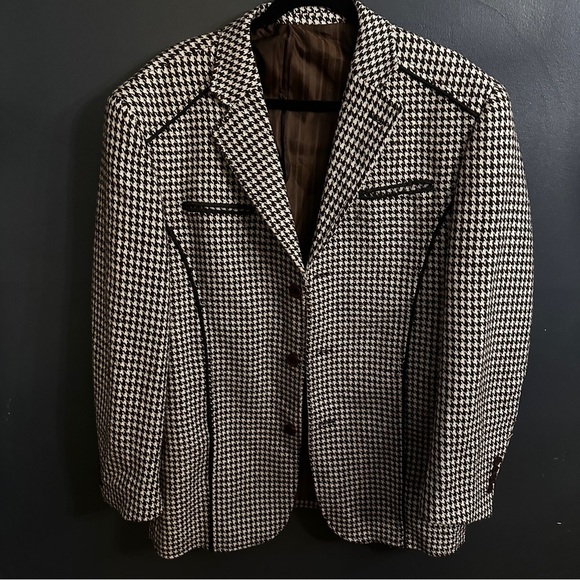 Vintage Venezzi Men's Houndstooth Blazer | Size Medium - Picture 1 of 9